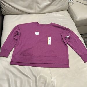 Time and Tru Women's Crew Neck Sweater - Purple